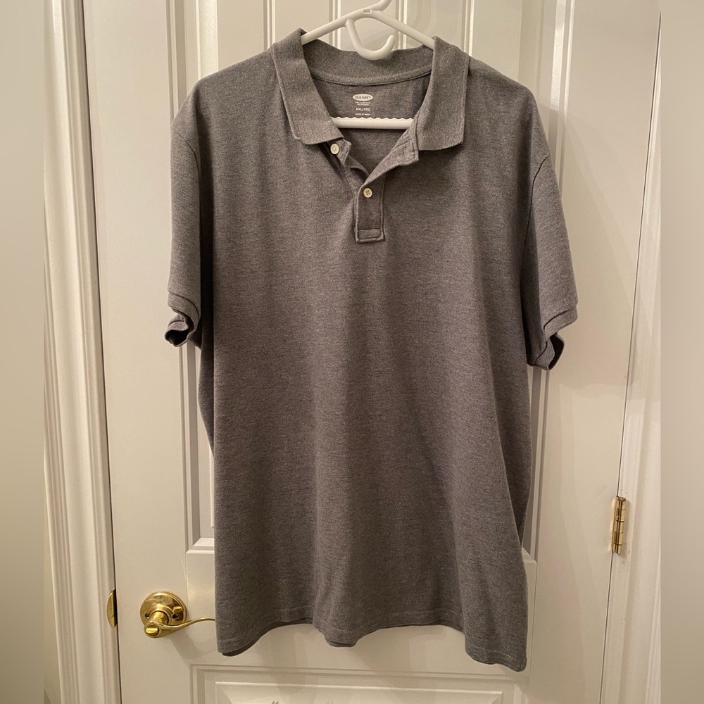 Men's Size XXL Old Navy Grey Short Sleeve Polo Shirt 100% Cotton Worn Once